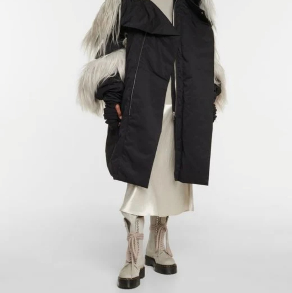 Dr Martens 1918 Rick Owens Hair On Lace Up Platform Boots - Picture 5 of 8